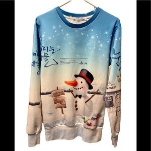 LINZI Yong , Snowman sweatshirt , size medium .